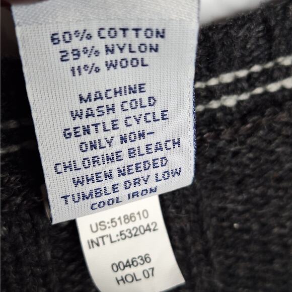 VTG GAP Cable Knit Sweater Mens Large Gray V Neck Cricket Tennis Y2K Preppy Ivy - Picture 4 of 7